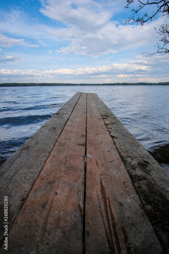image of the bridge over the lake Valdai in Russia