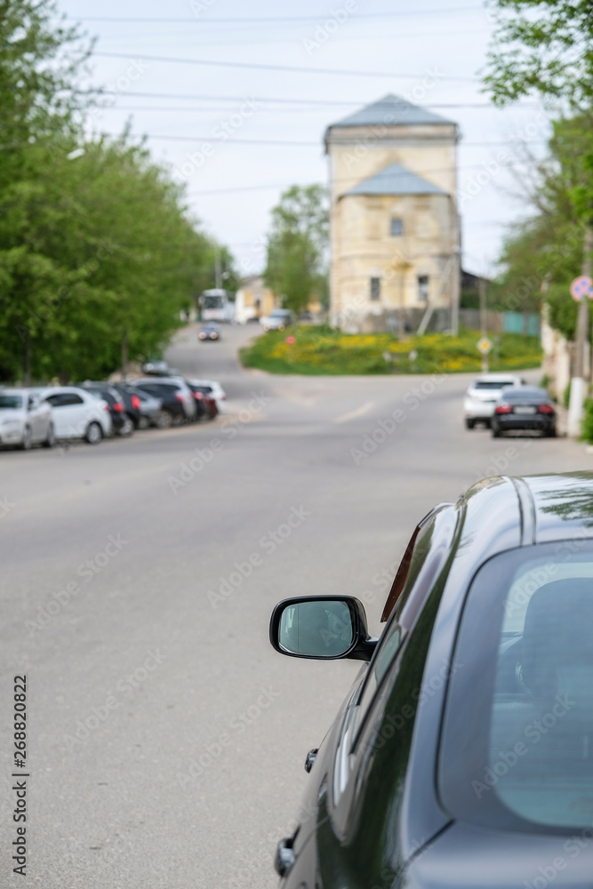 Obraz premium .Torzhok, Russia - May, 15, 2019: cars on a parking in Torzhok