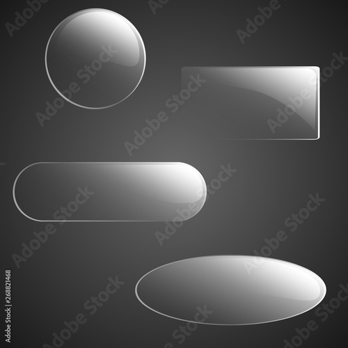 Set of glass transparent frames.