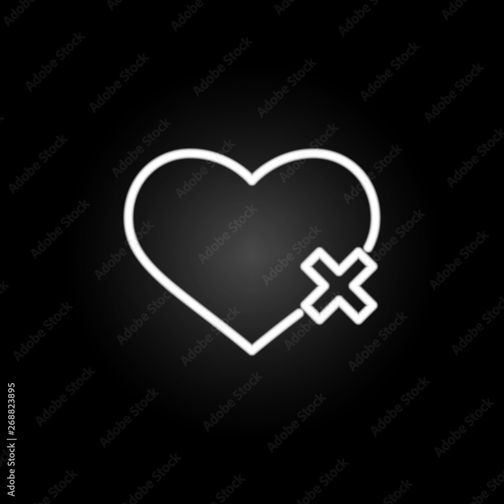 no heart neon icon. Elements of Heartbeat set. Simple icon for websites, web design, mobile app, info graphics no heart neon icon. Elements of Heartbeat set. Simple icon for websites, web design, mobile app, info graphics