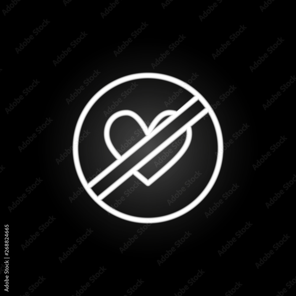 stop lovemaking heart neon icon. Elements of Heartbeat set. Simple icon for websites, web design, mobile app, info graphics stop lovemaking heart neon icon. Elements of Heartbeat set. Simple icon for websites, web design, mobile app, info graphics