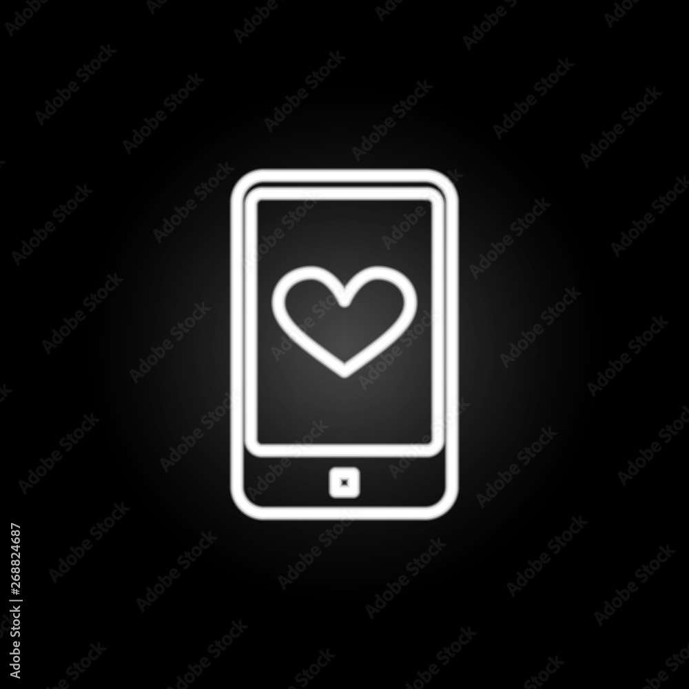 lover calling phone heart  neon icon. Elements of Heartbeat set. Simple icon for websites, web design, mobile app, info graphics
