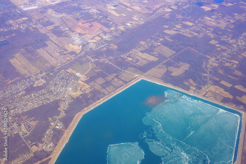 Bilde på lerret Aerial view of the city of Lewiston in upstate New York