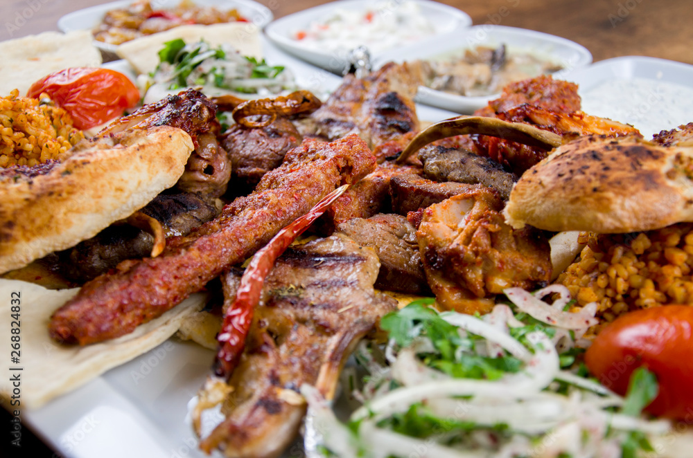 Turkish Mixed Kebabs and Turkish Appetizers Turkish Mixed Kebabs and Turkish Appetizers