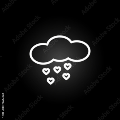 heart rain, snow, cloud neon icon. Elements of Heartbeat set. Simple icon for websites, web design, mobile app, info graphics