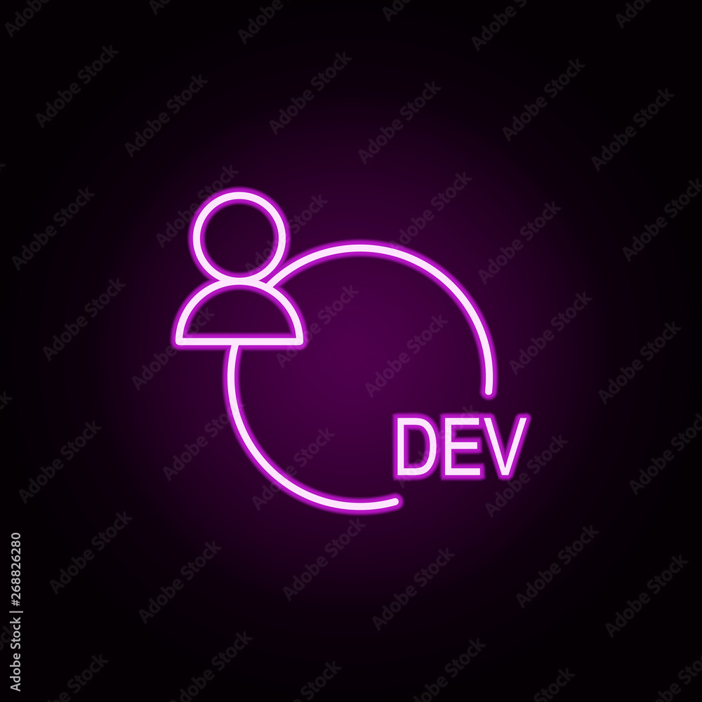 developer neon icon. Elements of online and web set. Simple icon for websites, web design, mobile app, info graphics developer neon icon. Elements of online and web set. Simple icon for websites, web design, mobile app, info graphics