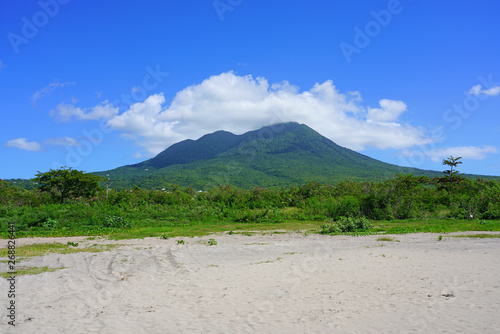 View of the Nevis Peak volcano in St Kitts and Nevis photo