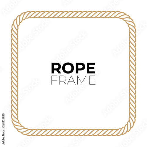 Vector frame rope emblem with text. White background.