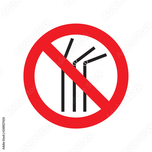 no plastic straw icon- vector illustration