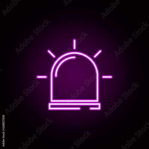 siren neon icon. Elements of security set. Simple icon for websites, web design, mobile app, info graphics