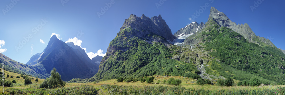 Panorama Caucasus Mountains, Dombay