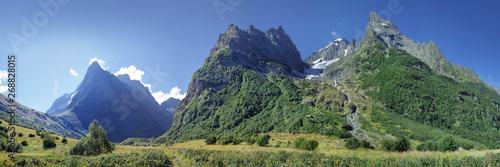 Panorama Caucasus Mountains, Dombay