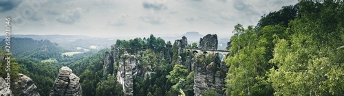 Obraz na płótnie Bastei Bridge in Saxon Switzerland National Park, Saxony, Germany w salonie