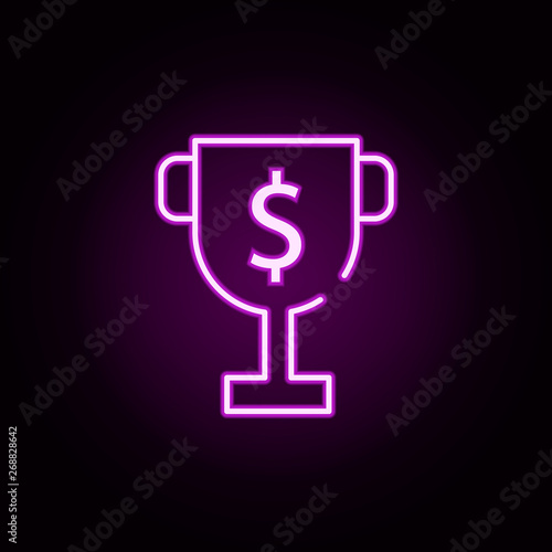 cup, reward, trophy neon icon. Elements of stratup set. Simple icon for websites, web design, mobile app, info graphics