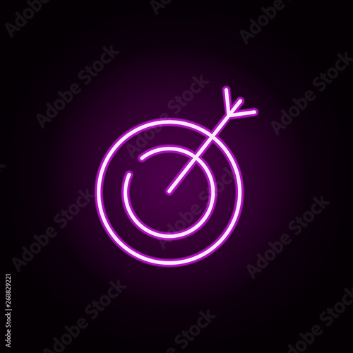 target, dartboard neon icon. Elements of stratup set. Simple icon for websites, web design, mobile app, info graphics