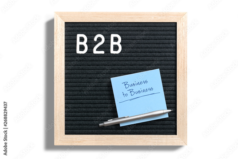 Letterboard mit Akronym B2B für Letterboard mit Akronym B2B für