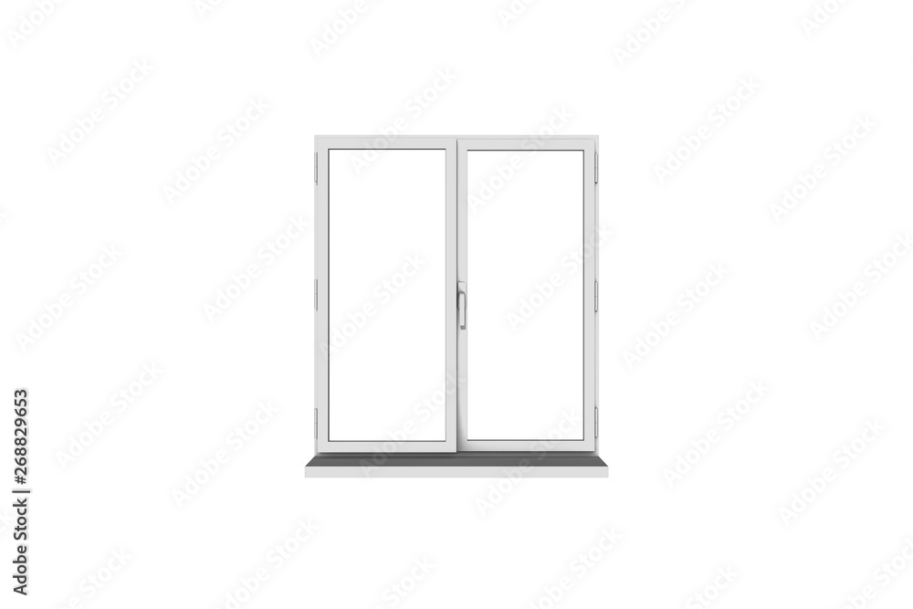 White Blank Plastic Window Template Frame on White