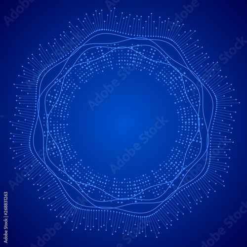 Abstract vector background. Abstract swirl form with connected lines and dots. Consisting of little graphics abstract background vector illustration
