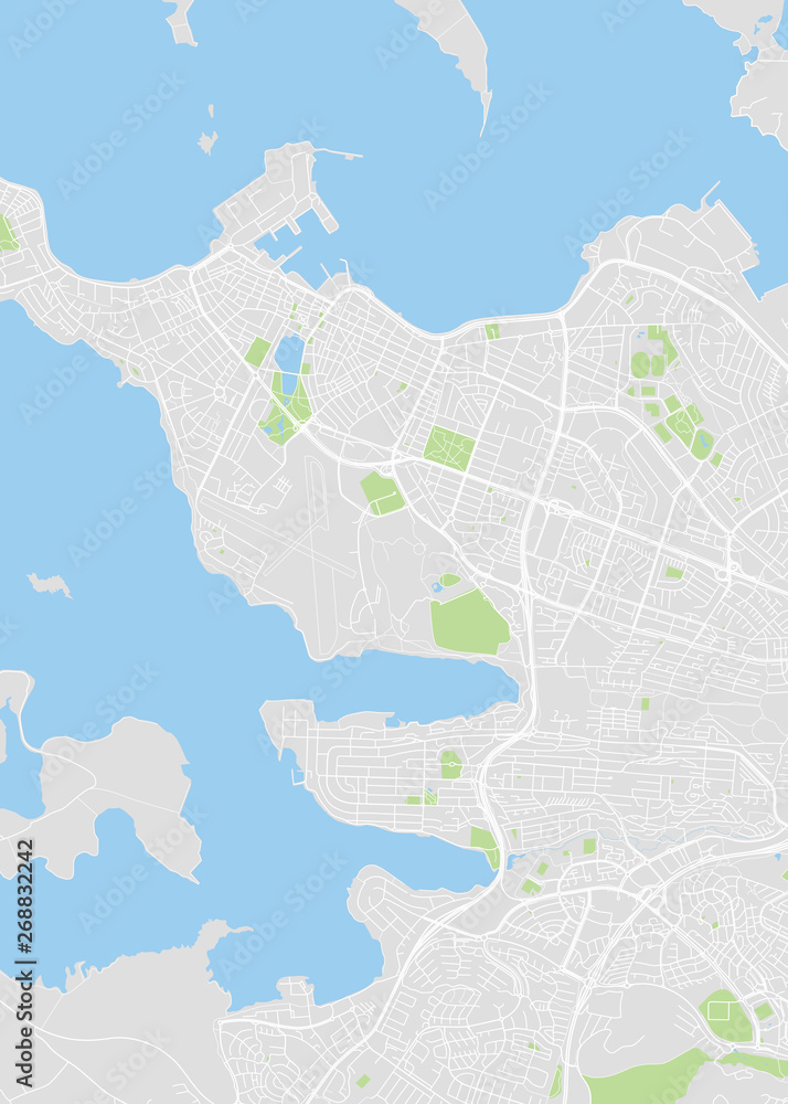 City map Reykjavik, color detailed plan, vector illustration - obrazy, fototapety, plakaty 