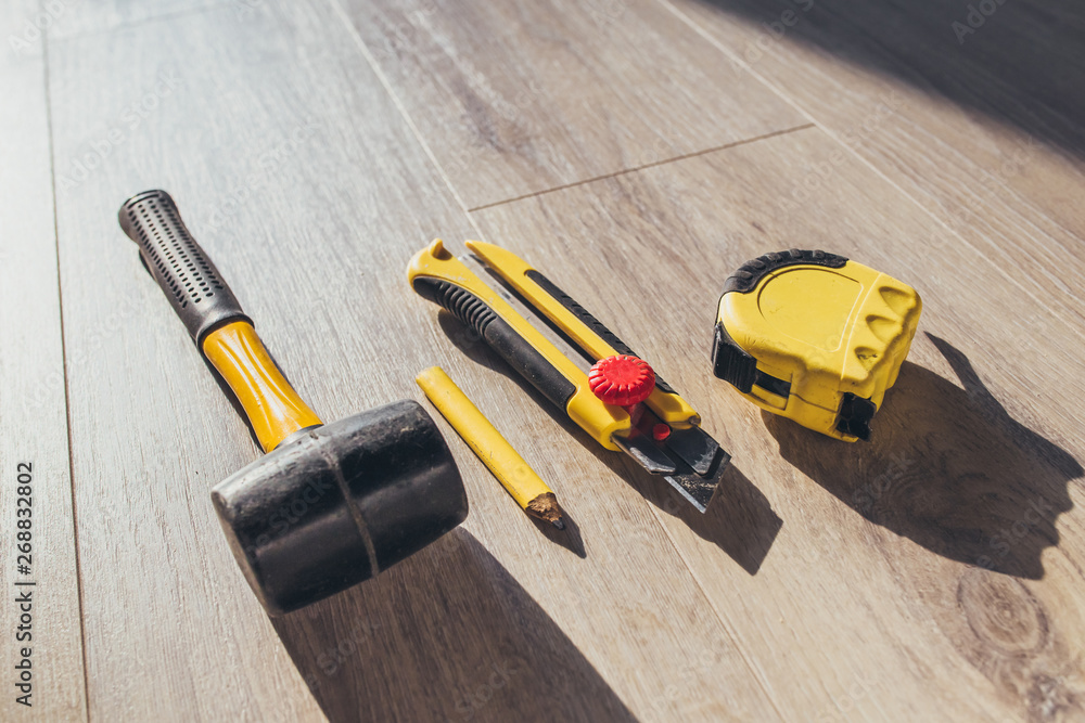 Fototapeta premium Professional and qualified laminate flooring - floating floor