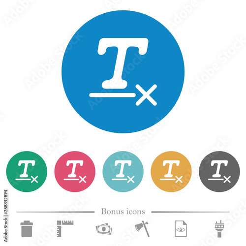Clear text format flat round icons