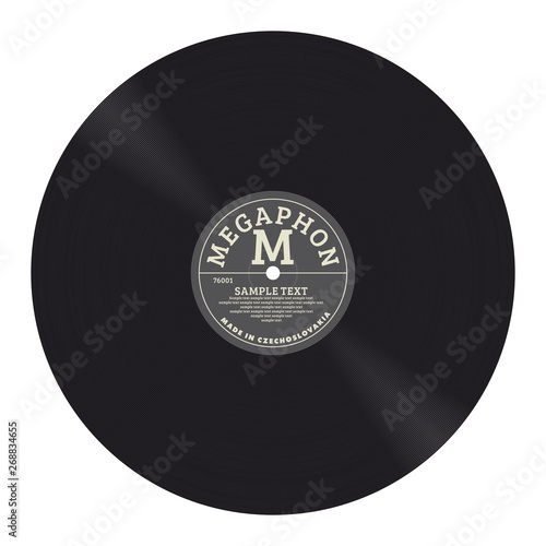 Vector realistic vinyl disc. Isolated on white background
