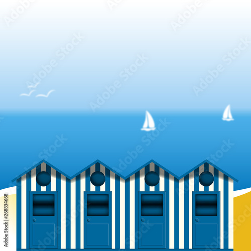 Cabines de plage type Gruissan