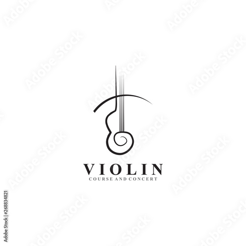 Violin and cello head logo design inspiration vector template