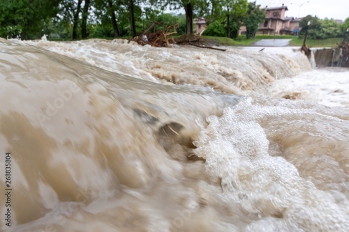 Принти на полотні river flooding climate changes greenhouse effect