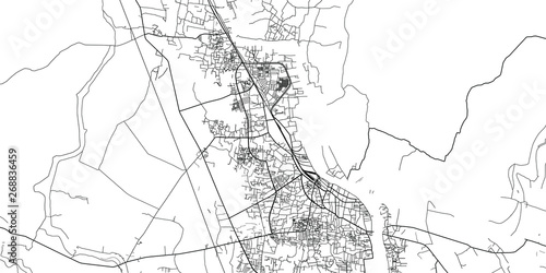 Urban vector city map of Khulna, Bangladesh photo