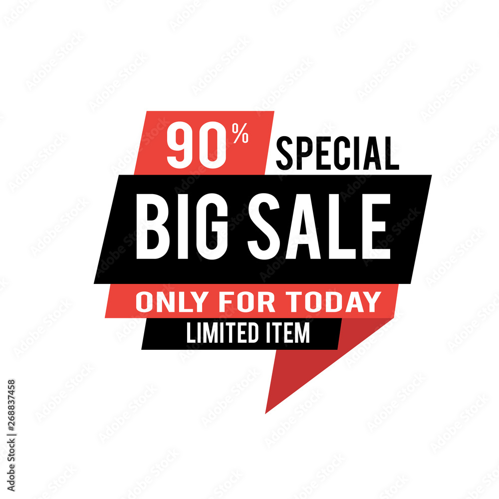 Big sale Special Discount 90% design label illustration vector