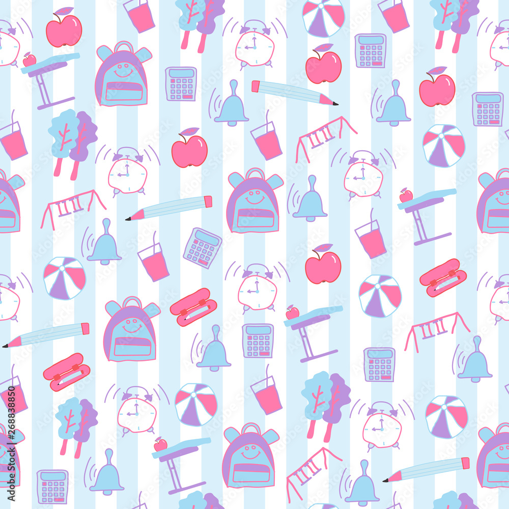 School seamless pattern. Print design. Vector Illustration. School seamless pattern. Print design. Vector Illustration.