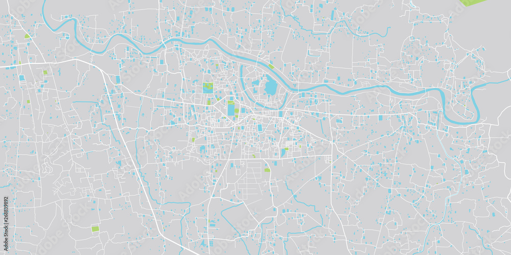 Urban vector city map of comilla, Bangladesh