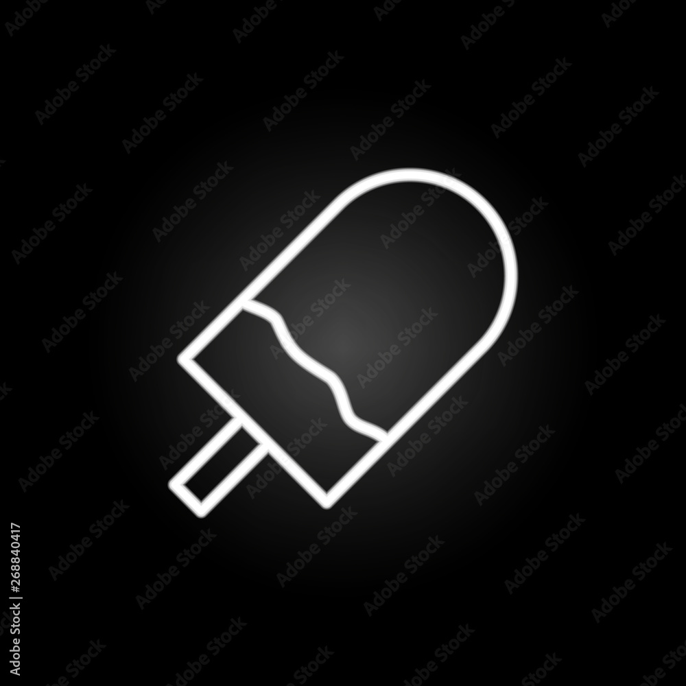 Ice-cream neon icon. Elements of summer set. Simple icon for websites, web design, mobile app, info graphics