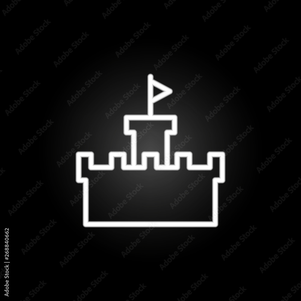 Sand castle neon icon. Elements of summer set. Simple icon for websites, web design, mobile app, info graphics Sand castle neon icon. Elements of summer set. Simple icon for websites, web design, mobile app, info graphics