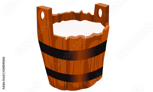 wooden milkbucket old timber lumber material