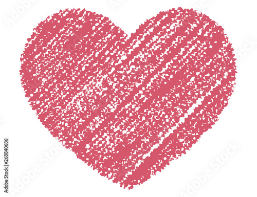 Heart shape illustration (handwriting style / Colored pencil stroke)