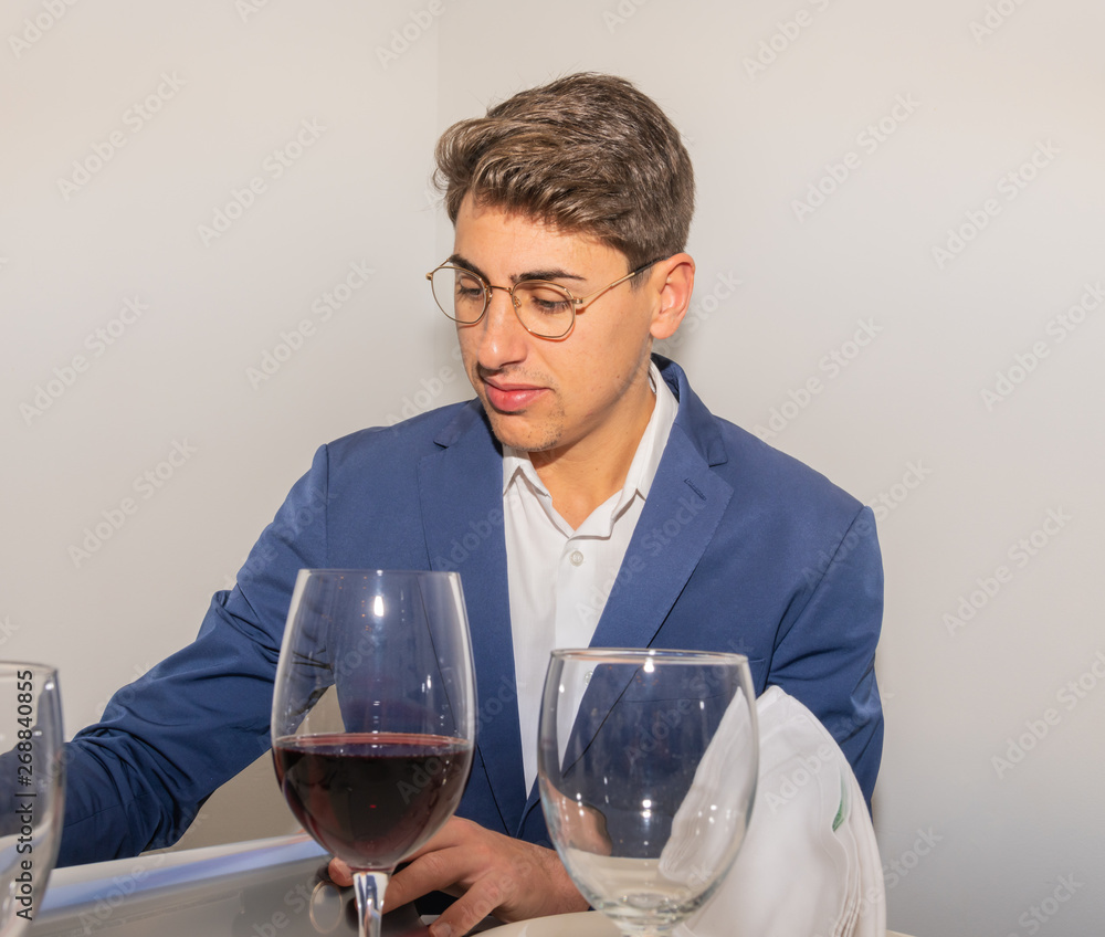 Young entrepreneur celebrating the resounding success of the presentation Young entrepreneur celebrating the resounding success of the presentation