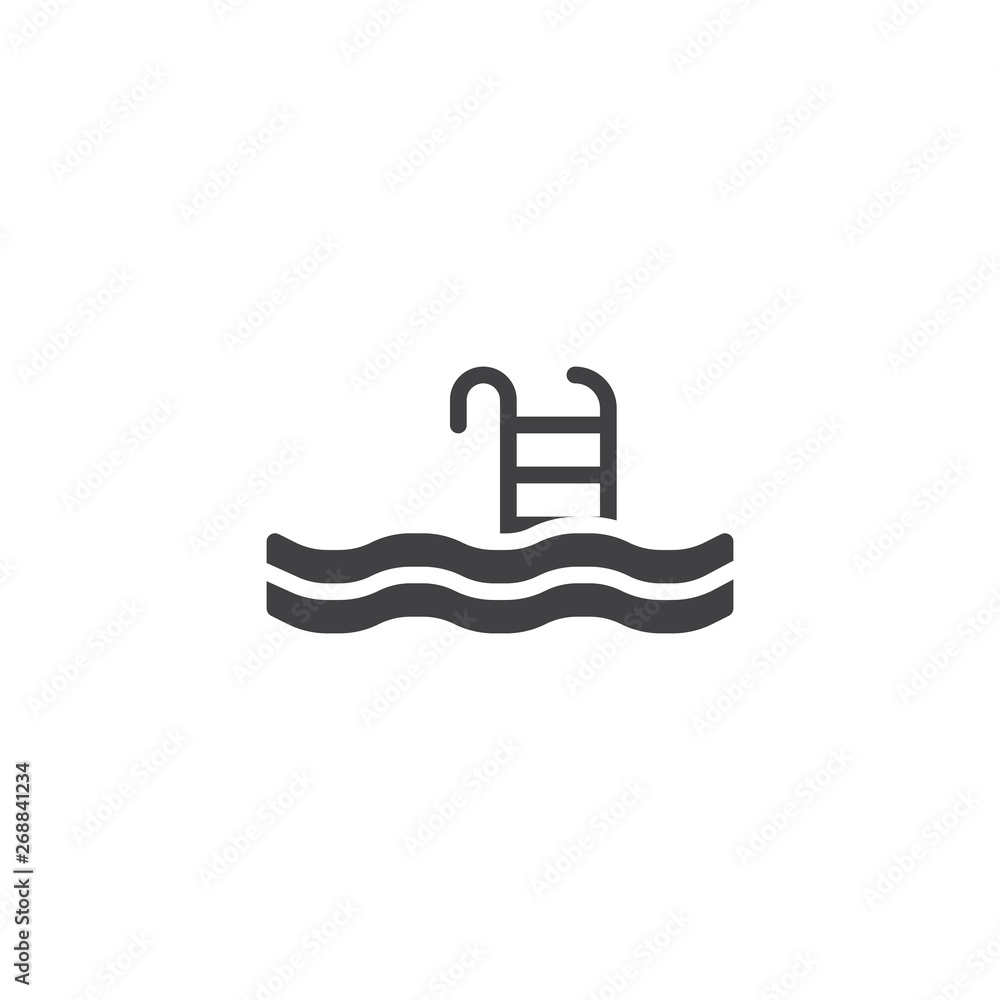 Swimming Pool vector icon. filled flat sign for mobile concept and web design. Pool ladder swim glyph icon. Symbol, logo illustration. Pixel perfect vector graphics Swimming Pool vector icon. filled flat sign for mobile concept and web design. Pool ladder swim glyph icon. Symbol, logo illustration. Pixel perfect vector graphics