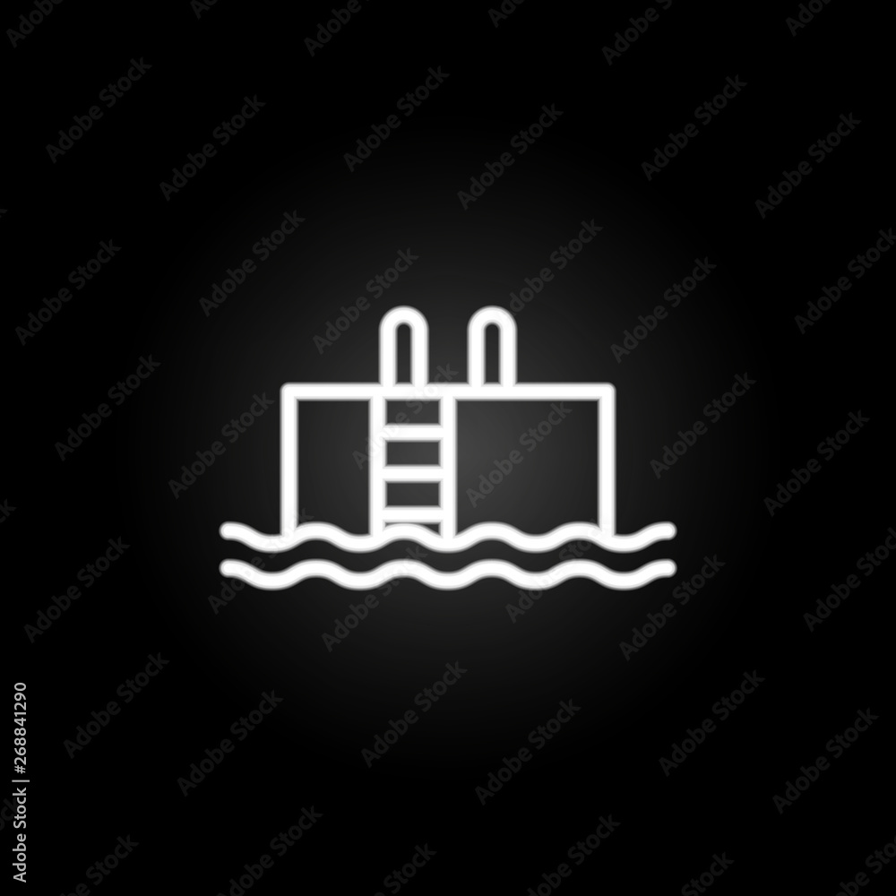 Swimming pool neon icon. Elements of summer set. Simple icon for websites, web design, mobile app, info graphics Swimming pool neon icon. Elements of summer set. Simple icon for websites, web design, mobile app, info graphics