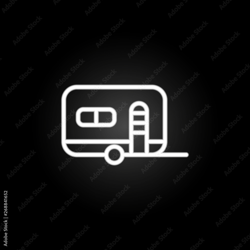 Caravan neon icon. Elements of summer set. Simple icon for websites, web design, mobile app, info graphics Caravan neon icon. Elements of summer set. Simple icon for websites, web design, mobile app, info graphics