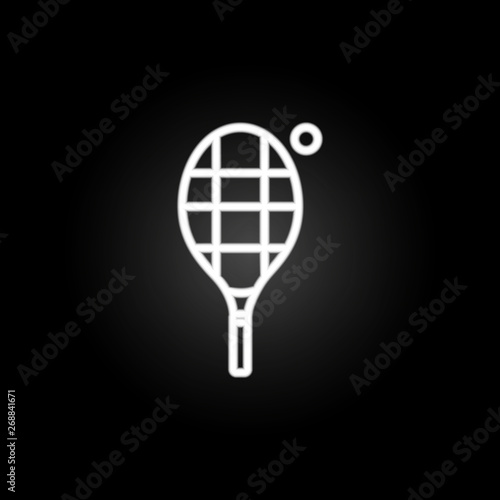 Tennis neon icon. Elements of summer set. Simple icon for websites, web design, mobile app, info graphics