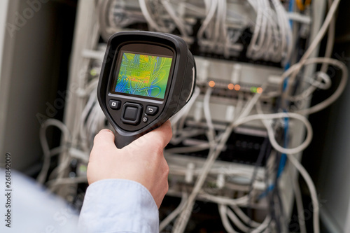 thermal imaging inspection of server computer equipment photo
