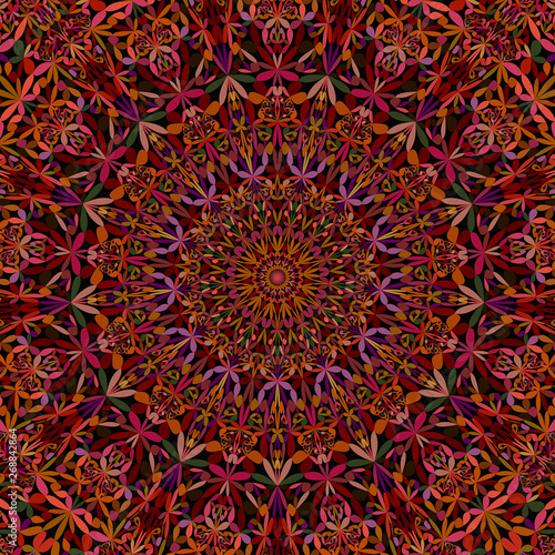 Colorful abstract flower kaleidoscope mandala pattern wallpaper - oriental vector graphic