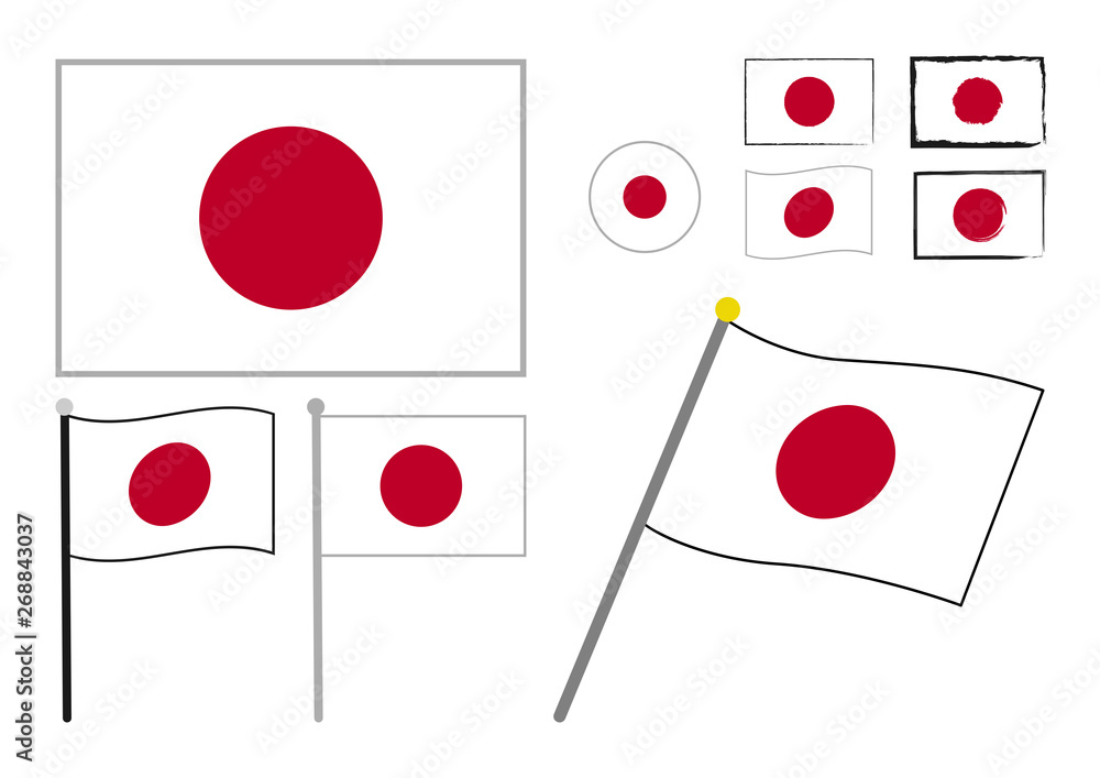 日本 国旗 イラスト Stock ベクター Adobe Stock 日本 国旗 イラスト Stock ベクター Adobe Stock
