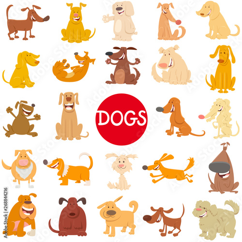 Canvas Print cartoon dog characters large set