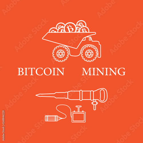 Dumper with bitcoins, dynamite and jackhammer.