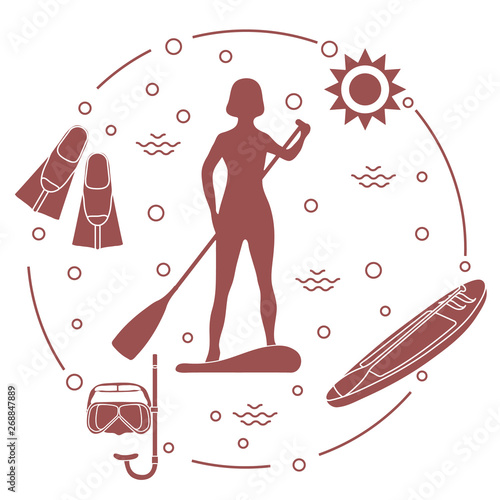 Sports and leisure on the water. Stand Up Paddling