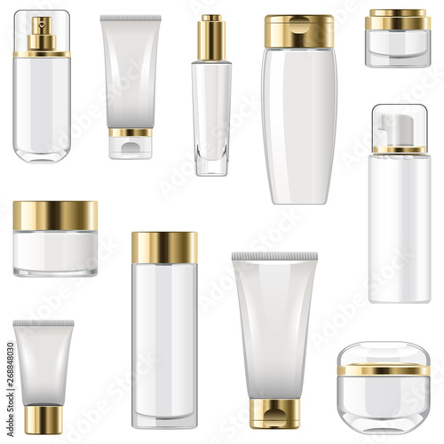 Vector Unlabeled Cosmetic Packaging