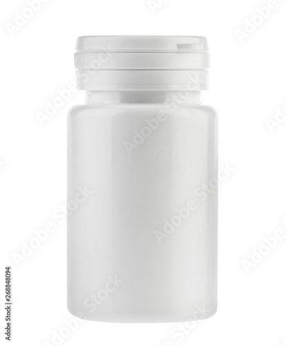 medicine white pill bottle isolated without shadow clipping path - photography